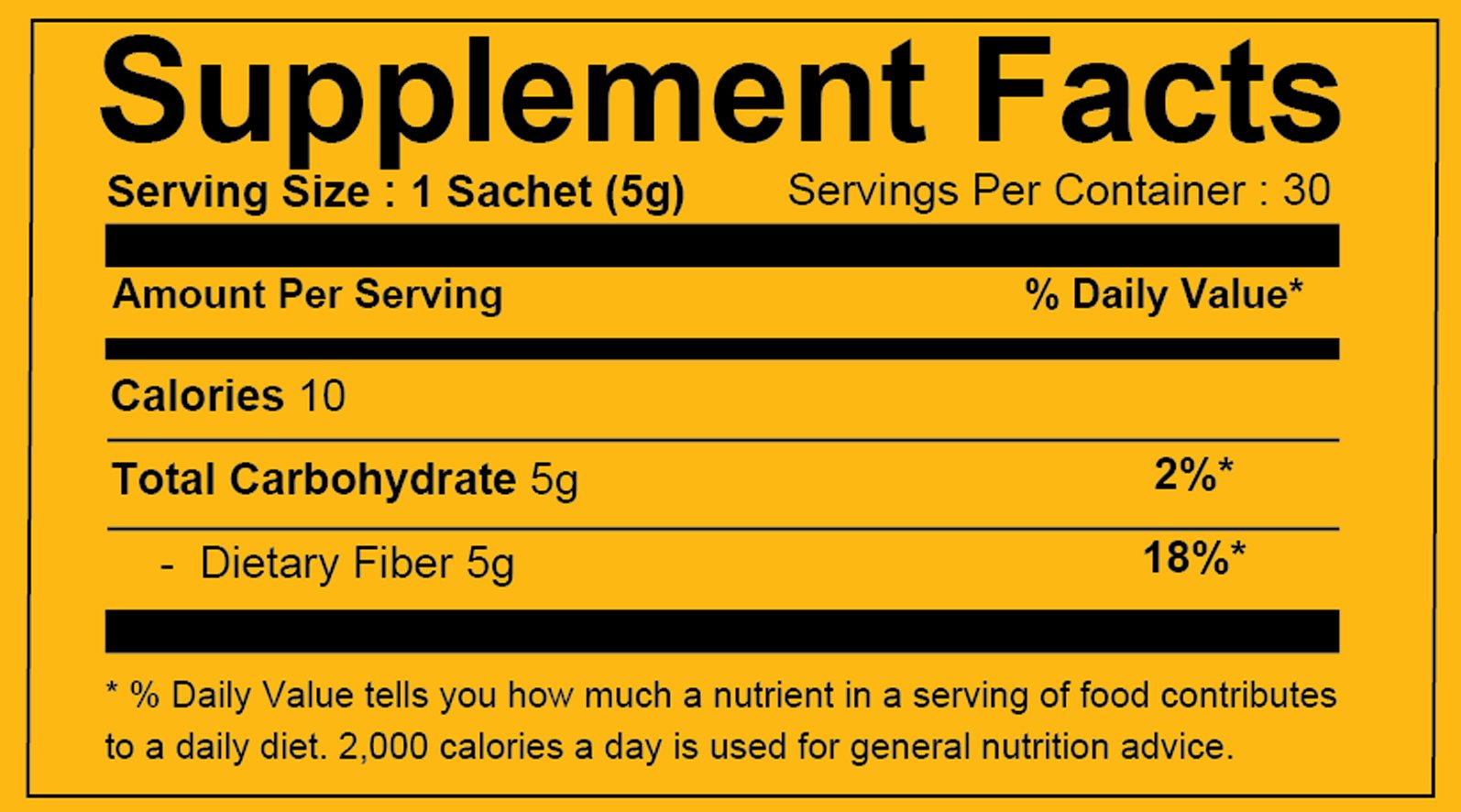 Fibrosol supplement facts table
