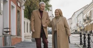 fiber and dementia elderly couple walking